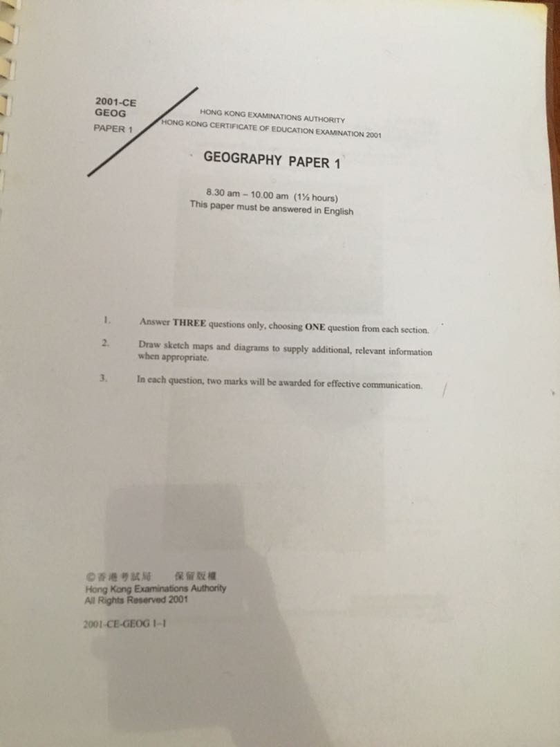 Geog Past Paper (CE), 興趣及遊戲, 書本 & 文具, 教科書 - Carousell