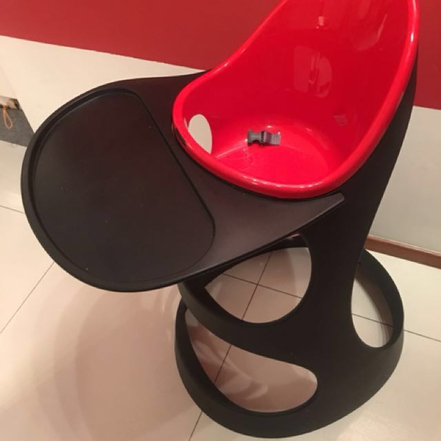 red and black high chair