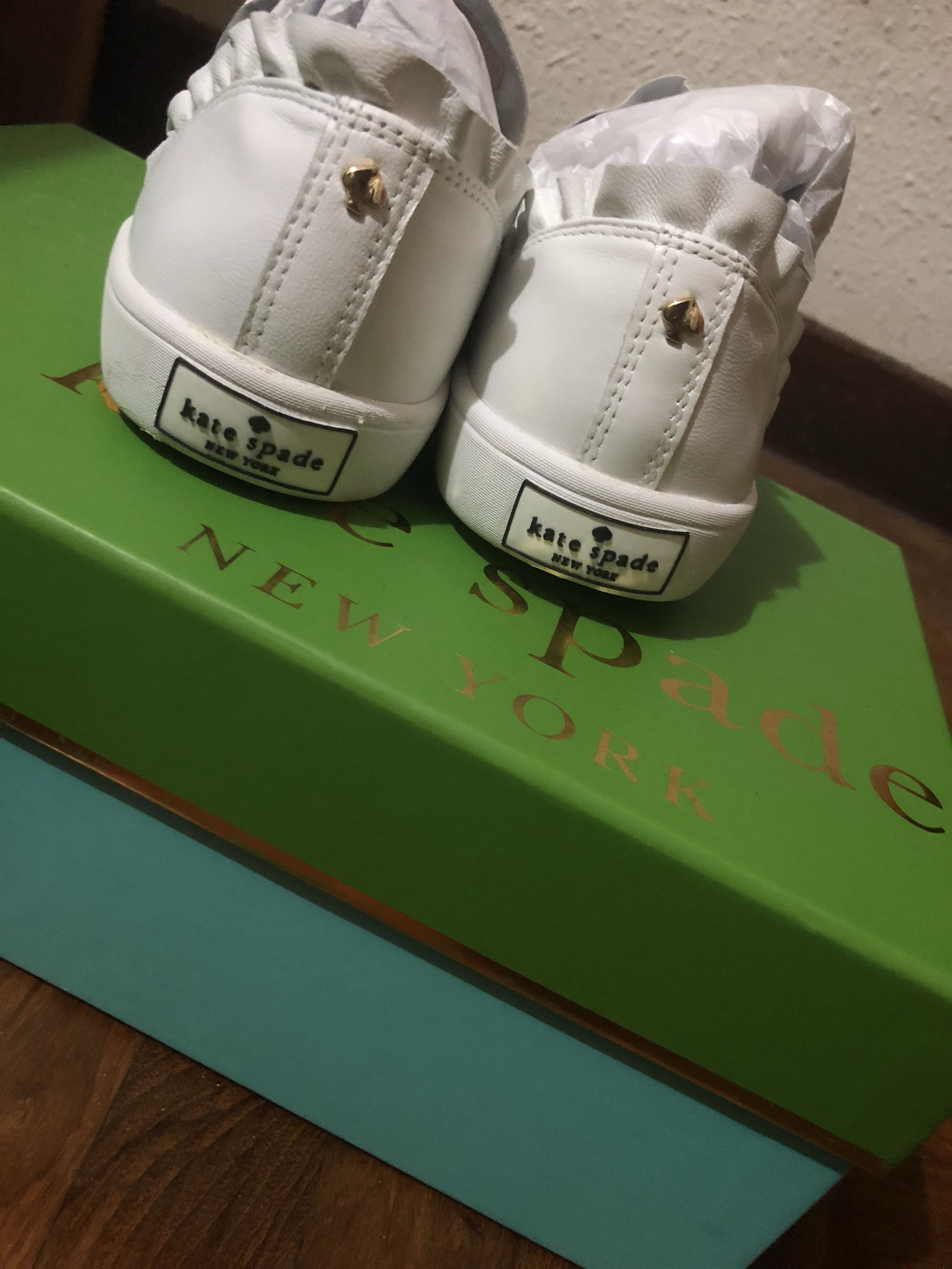 Kate spade white lilly sneakers best sale