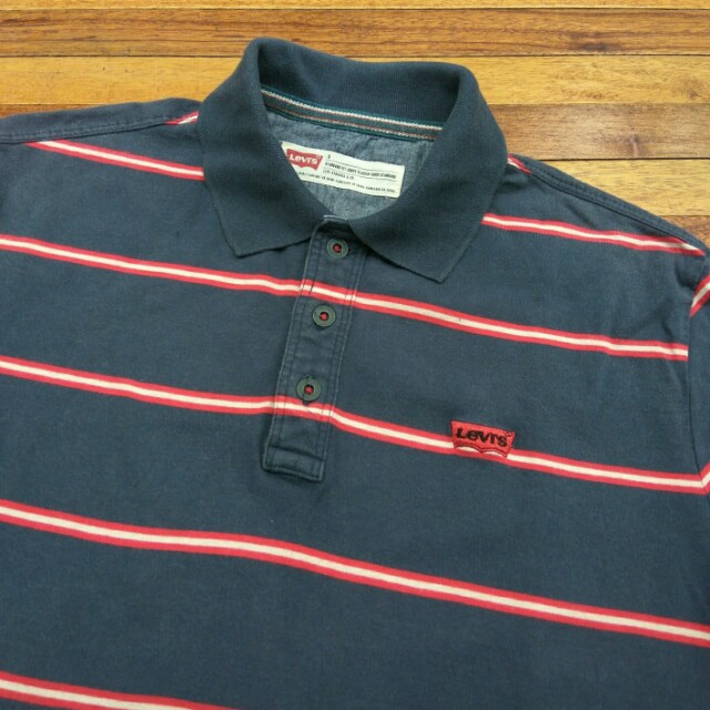 LEVIS Striped Polo Shirt, Fesyen Pria 