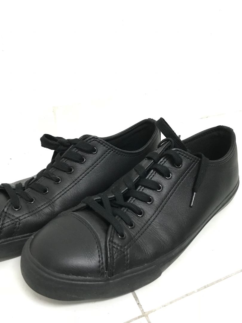 Muji black leather sneakers, Men's 