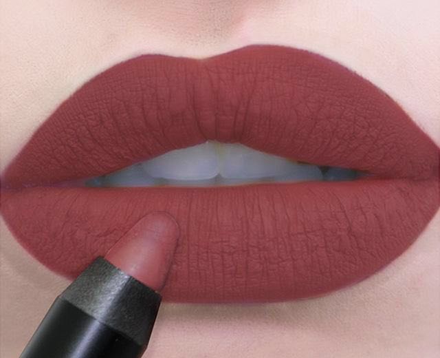 burgundy matte lipstick