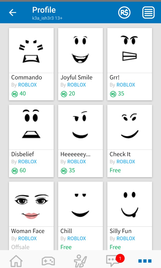 Roblox Acc Selling Only Toys Games Video Gaming Video Games On Carousell - roblox disbelief face