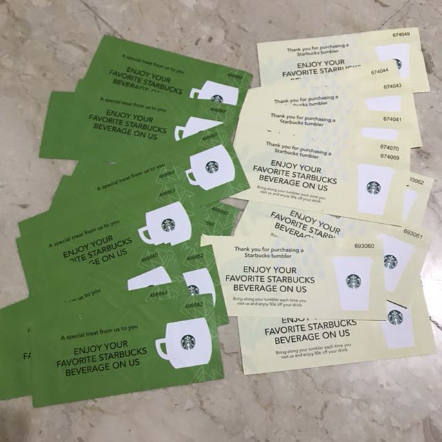 Starbucks Beverage Coupons Entertainment Gift Cards Vouchers On Carousell