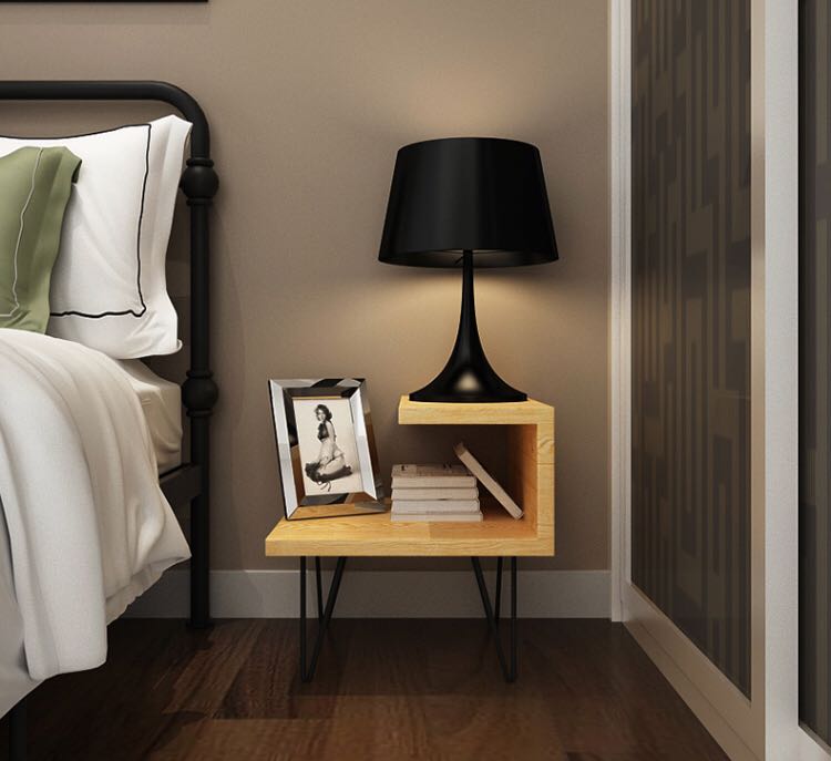 Wooden Iron Bedside Table Side Table Design Furniture Tables Chairs On Carousell