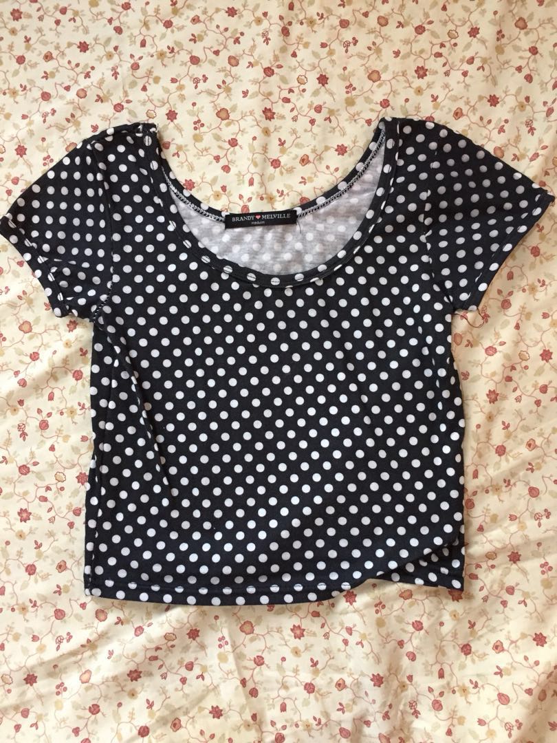BRANDY MELVILLE polka dot crop top, Women's Fashion, Tops, Others Tops ...