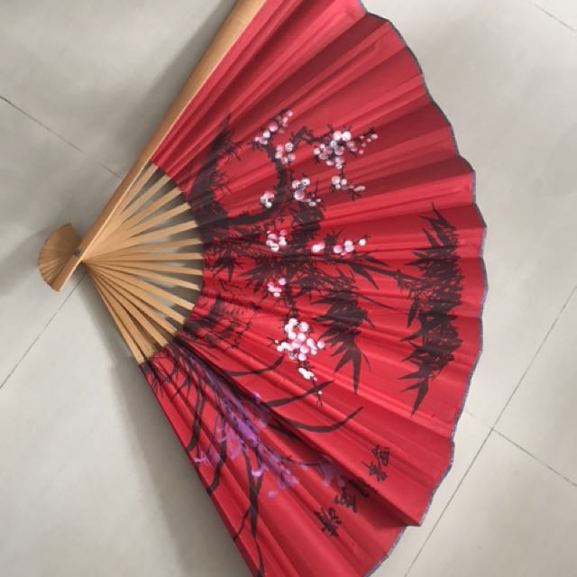 Chinese Folding Fan For Wall Decor Furniture Home Decor On Carousell