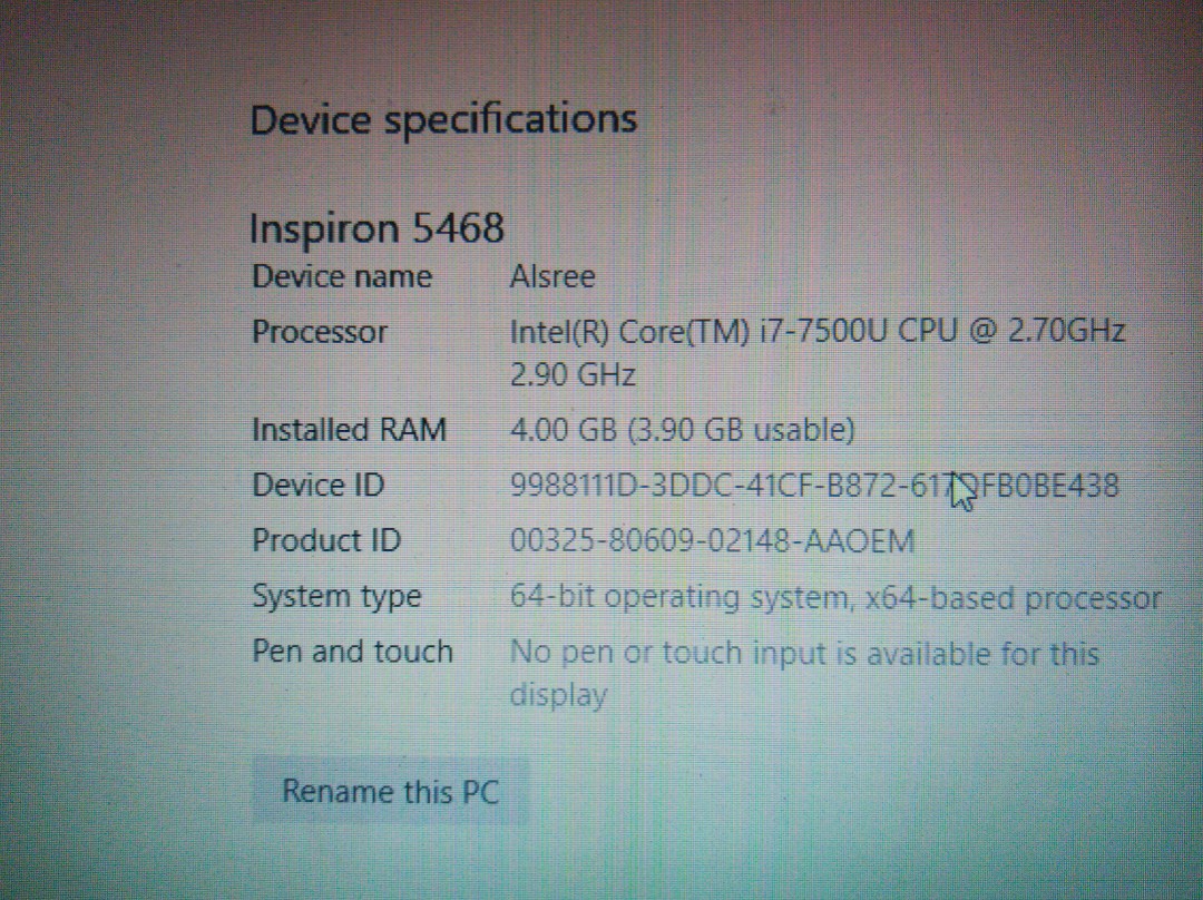 Dell Inspiron 14” 5468 i7-7500, Computers & Tech, Laptops & Notebooks