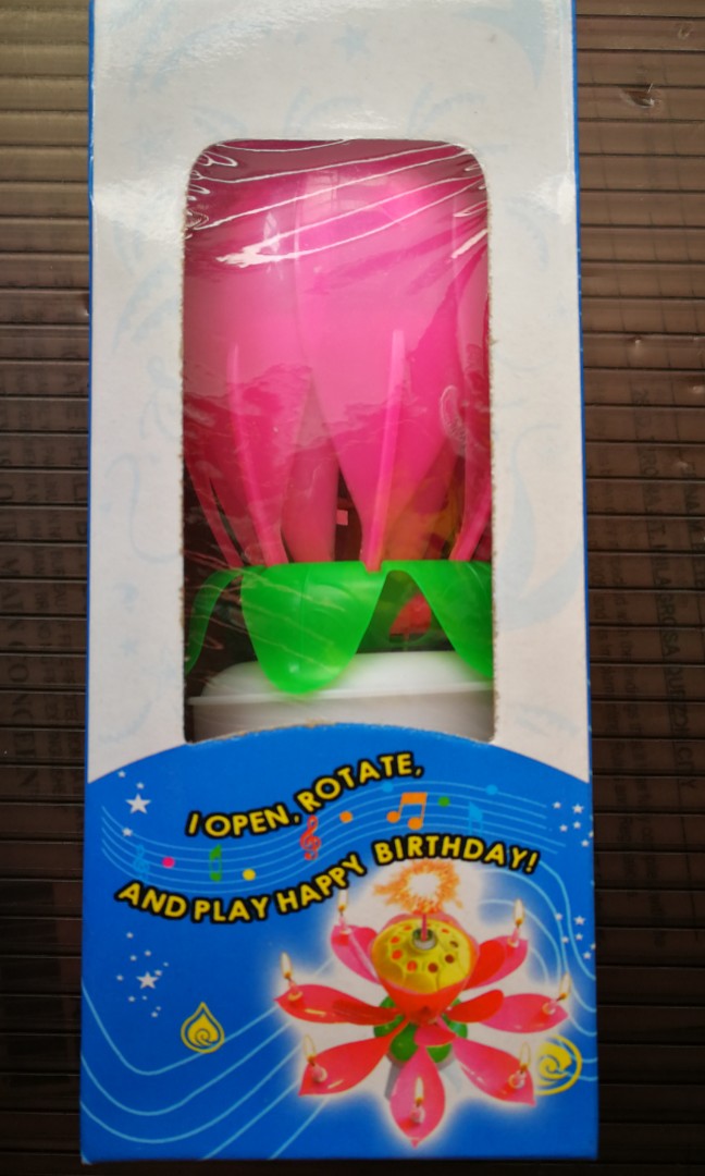 Flower musical Rotating Birthday Candle Light, Hobbies & Toys