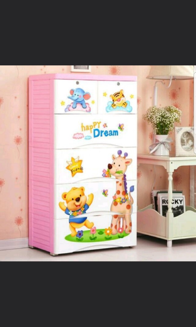 Home Plastic Baby Infant Toddler Children Kids Clothes Cabinet