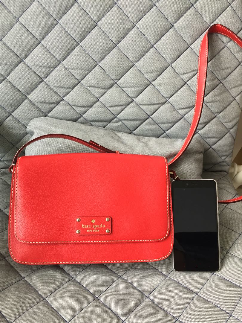 Kate Spade crossbody bag flap bag chilli red