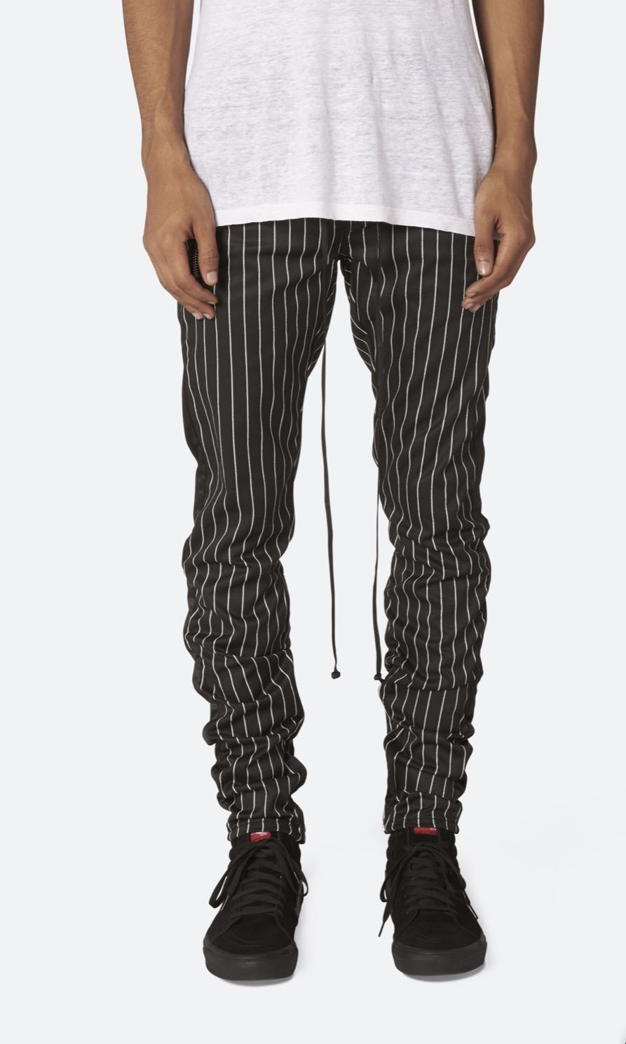 pinstripe track pants