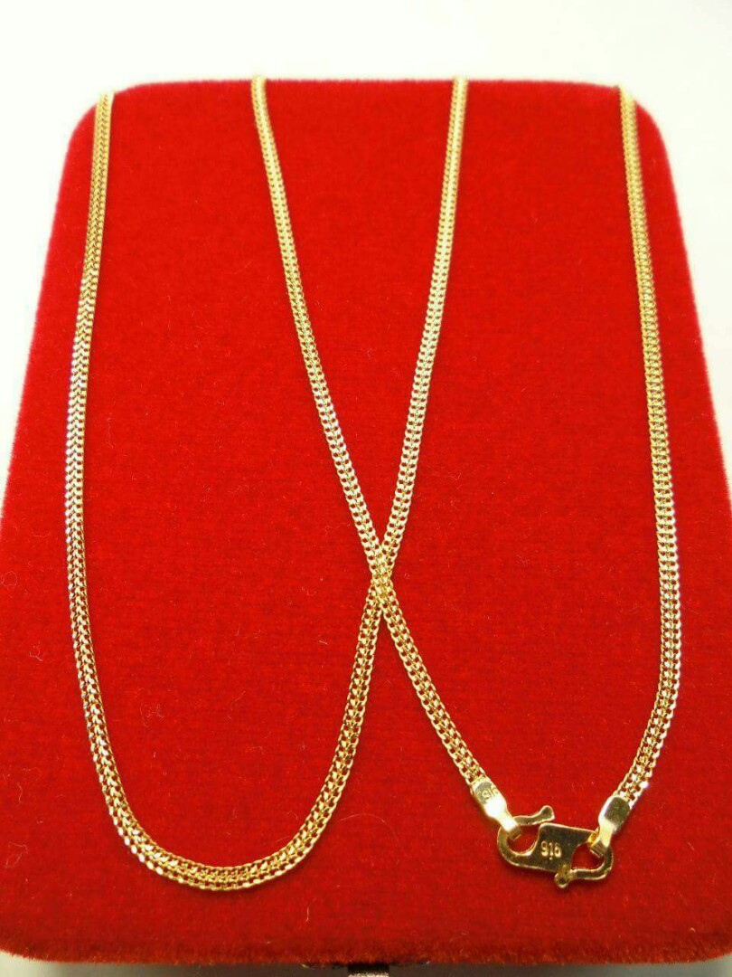Rantai Leher Mesin Double Padu Emas 916 Women S Fashion Jewellery On Carousell