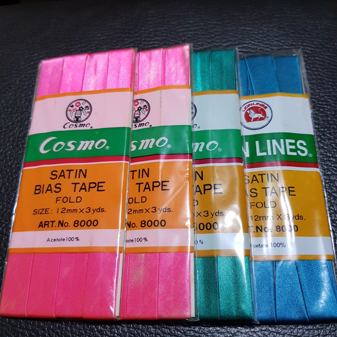 Satin bias tape, Hobbies & Toys, Stationery & Craft, Craft Supplies
