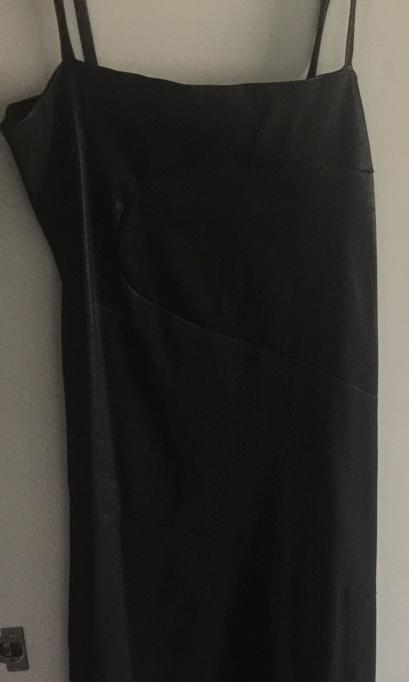 Spaghetti Maxi Dress (Metallic Black), Women's Fashion, Dresses & Sets ...