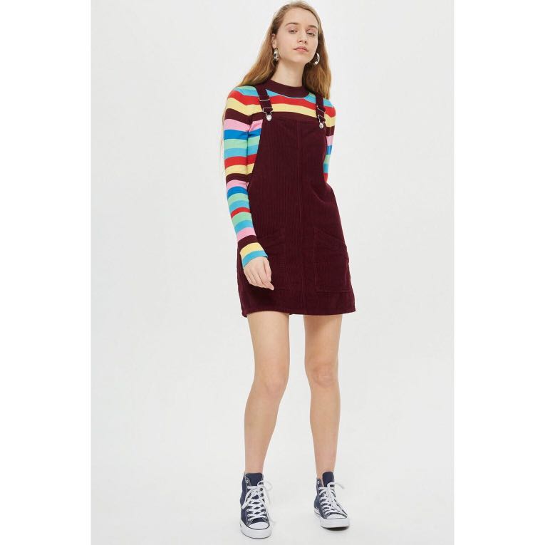 corduroy overall dress burgundy