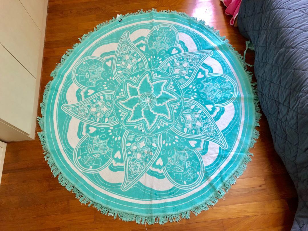 Typo Round Throw/ Beach Mat, Everything Else on Carousell