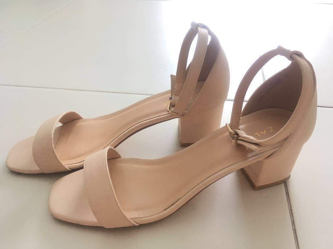 block heel cream sandals