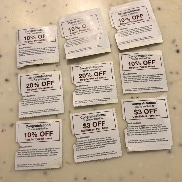 10% Muji discount coupon / voucher (4 for grabs), Tickets ...