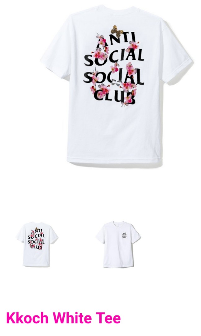 anti social social club kkoch tee white