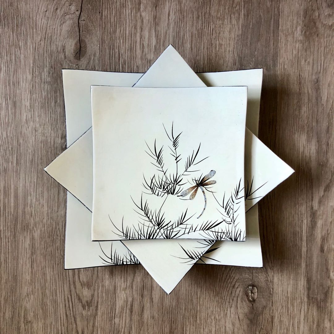 Decorative Lacquered Serving Plates, Furniture & Home Living, Home