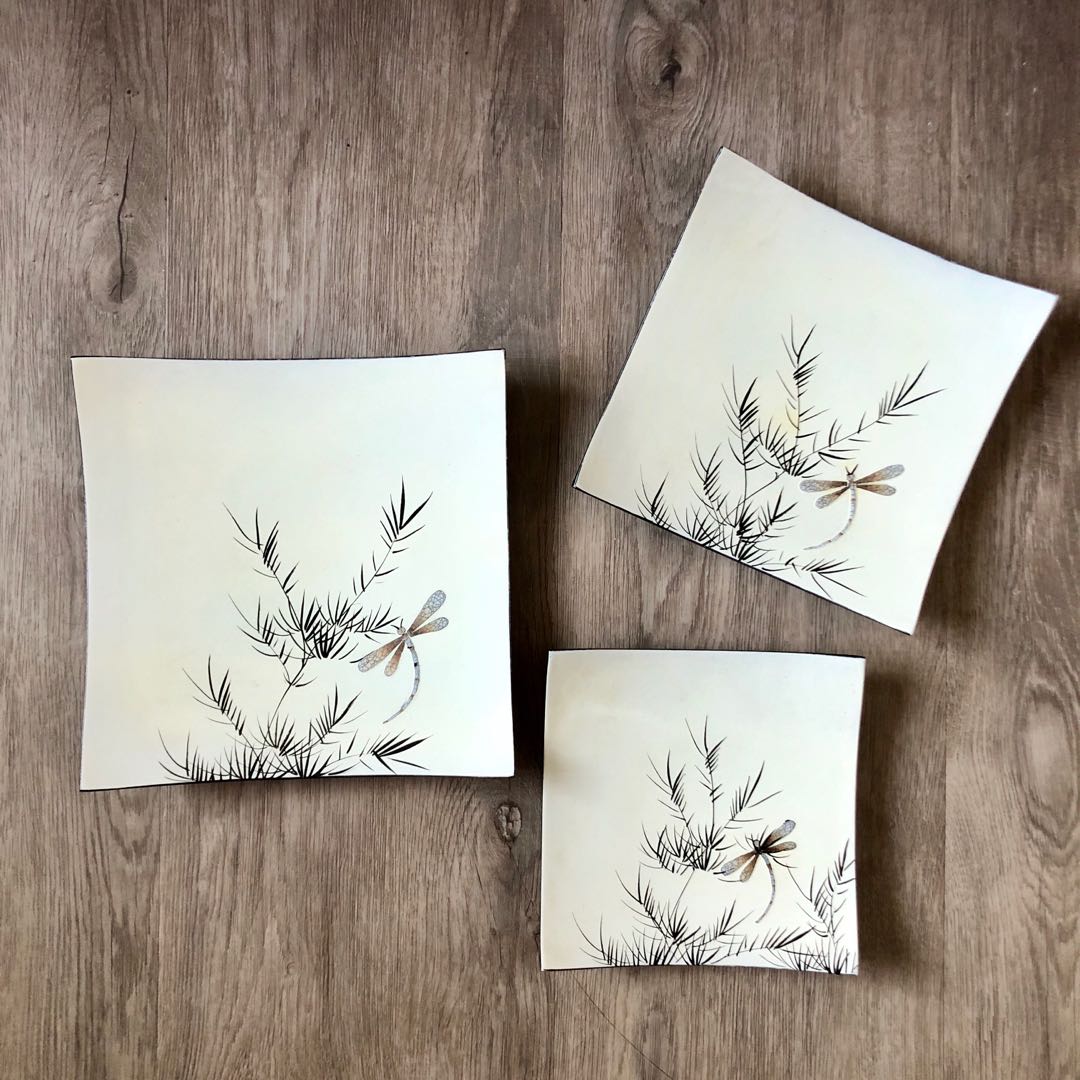 Decorative Lacquered Serving Plates, Furniture & Home Living, Home