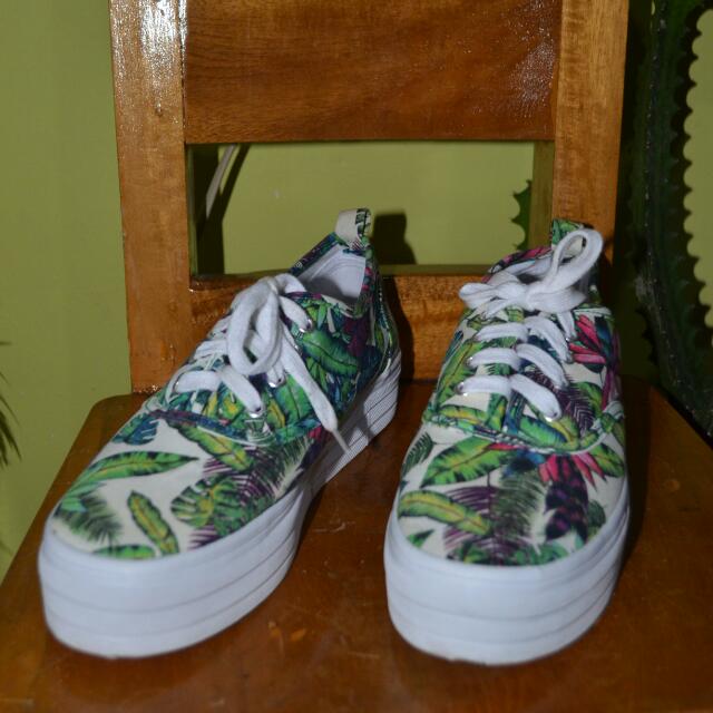 tropical print sneakers
