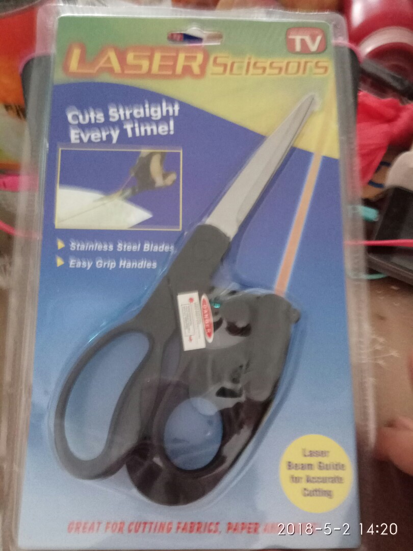 Laser Guided Fabric Scissors Trimmer Sewing Cut Straight Fast Paper