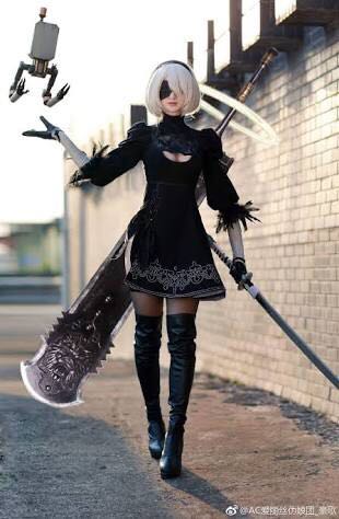 NIER AUTOMATA 2B cosplay costume, Women's Fashion, Dresses & Sets,  Traditional & Ethnic wear on Carousell