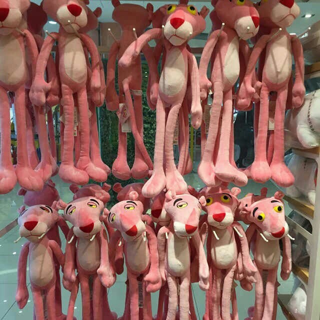 pink panther plush miniso