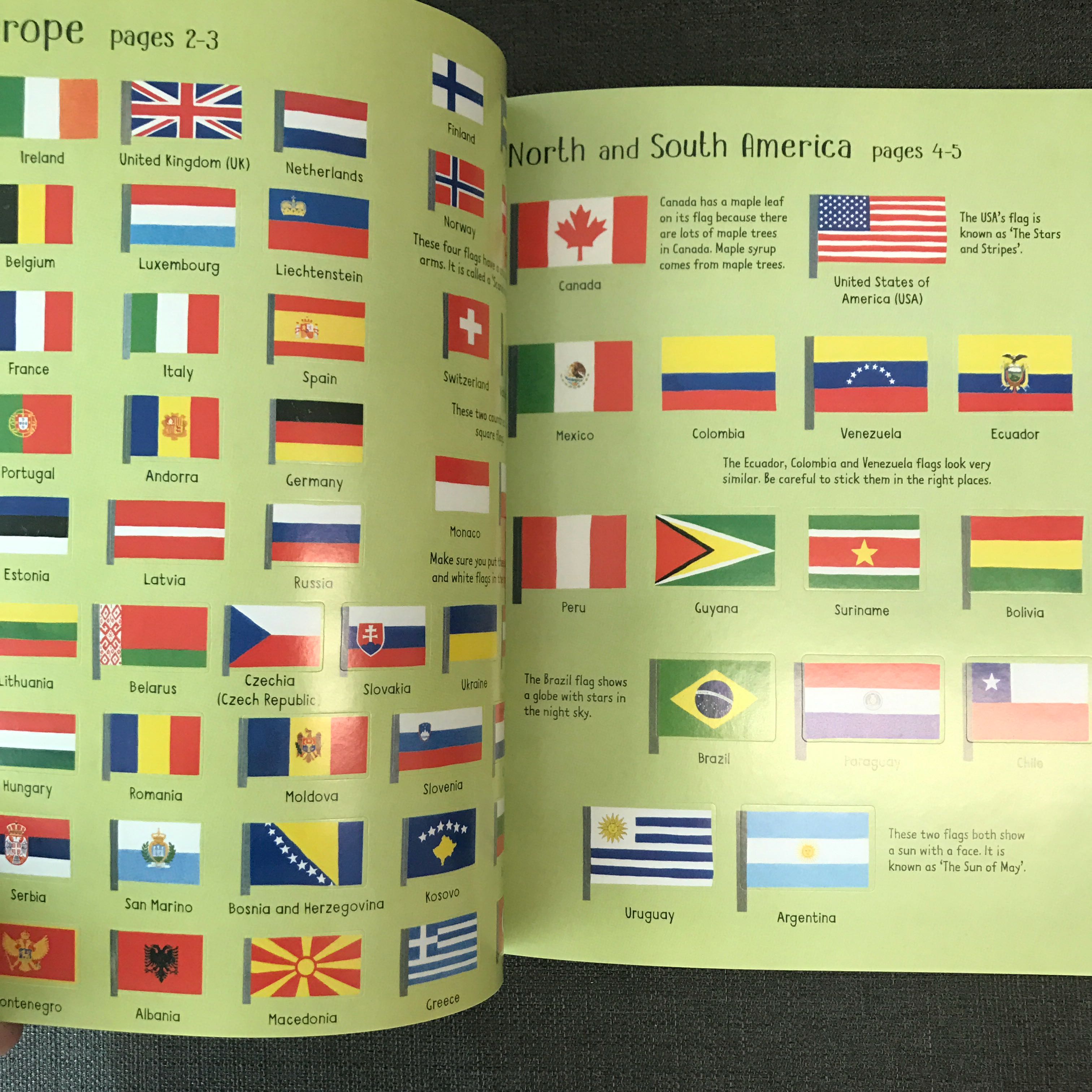 Usborne First sticker book flags, Hobbies & Toys, Books & Magazines