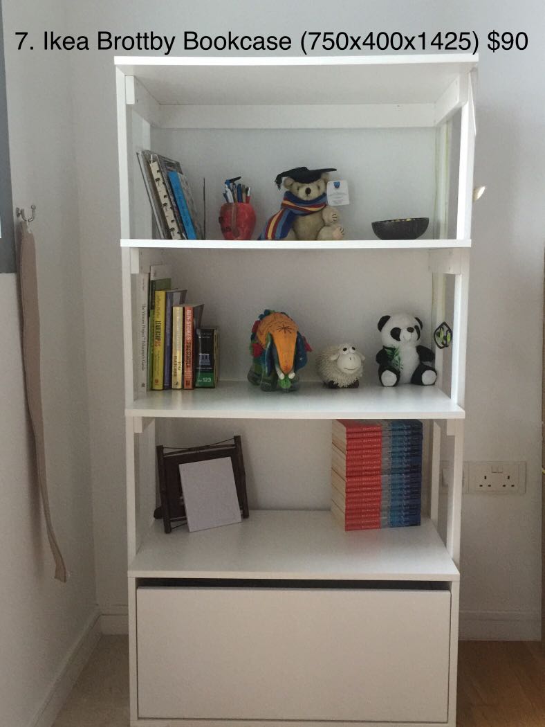 White Ikea Brottby Bookshelf Furniture Shelves Drawers On