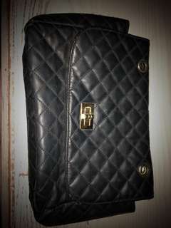 Classic Black and Gold Chanel inspired bag