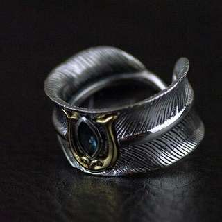 Japan Gothic Jewelry Good Vibrations 925 Sterling Silver Gothic Style Feather Ring