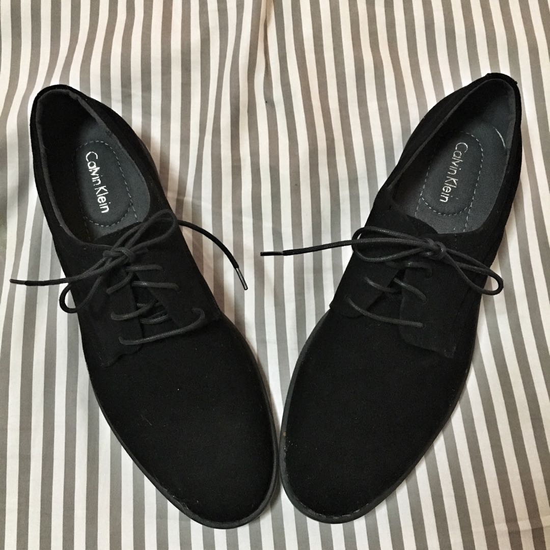 calvin klein black suede shoes