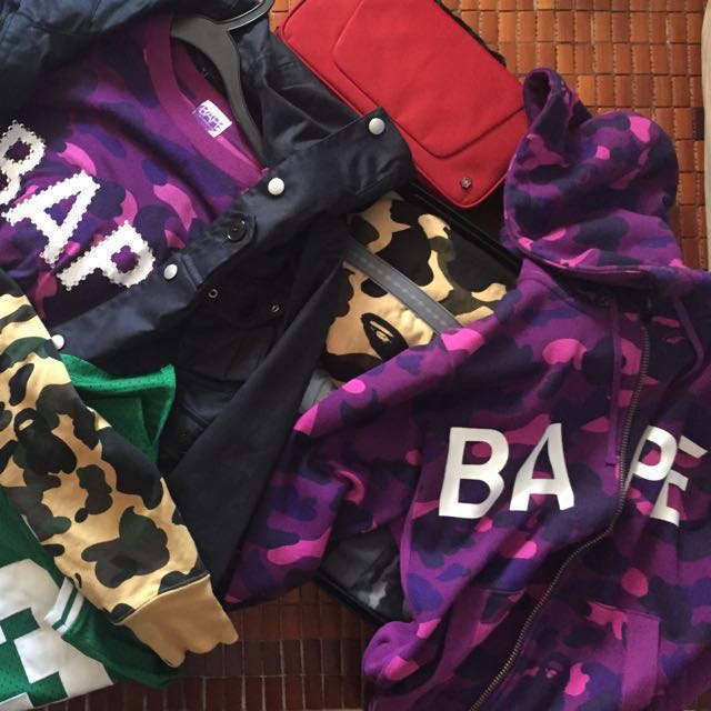 Bape Purple camo zip Hoodie