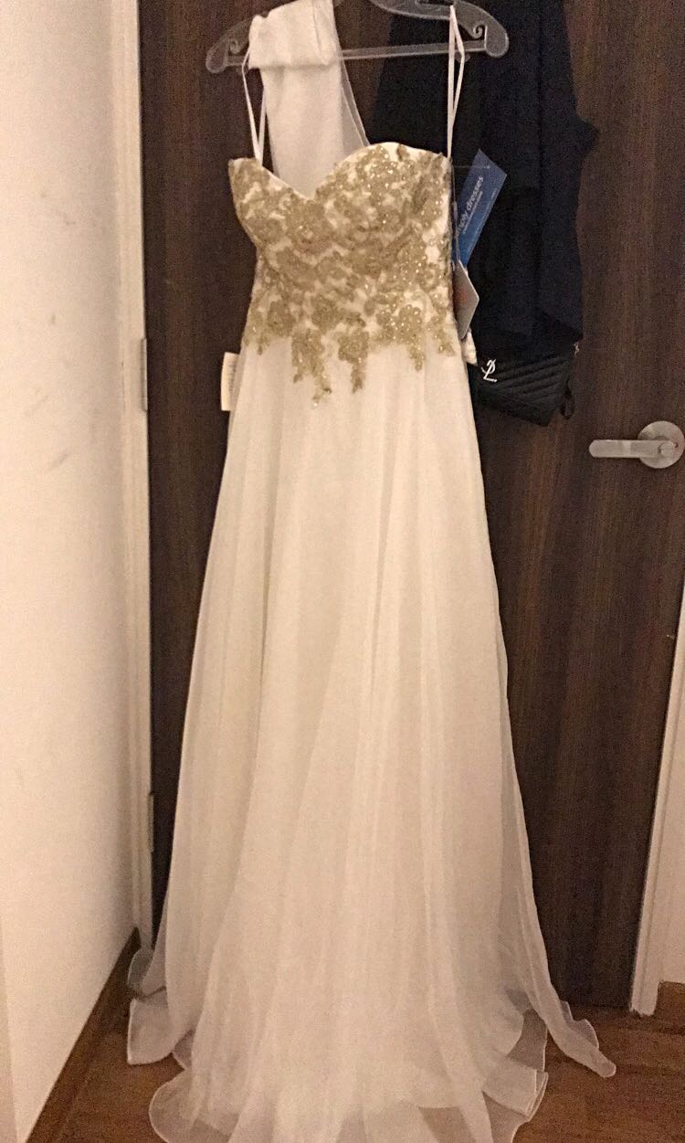 Beautiful White Prom Dress Wedding Dress Embellished Beaded Brand