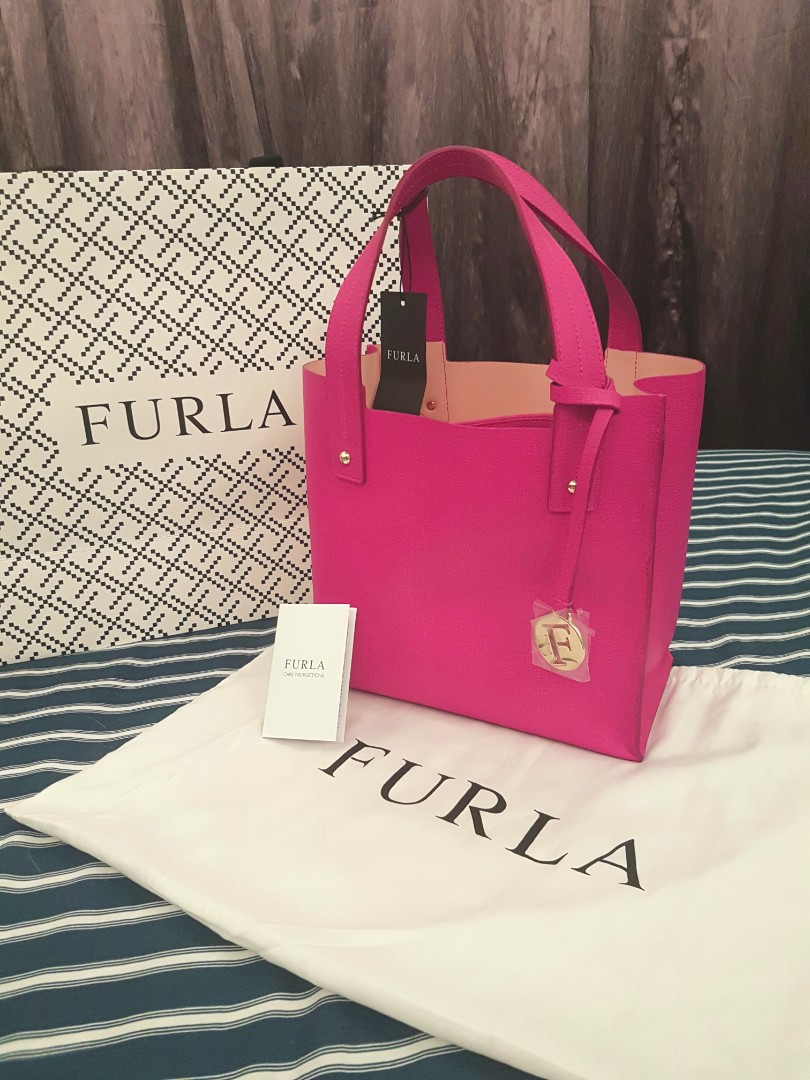 Furla Medium Leather Tote - Pink Totes, Handbags - WFU31911