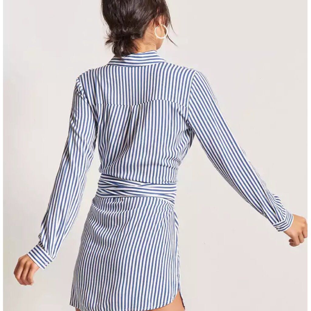Bnwt Forever 21 Stripe Shirt Dress Women s Fashion Tops Sleeveless on Carousell