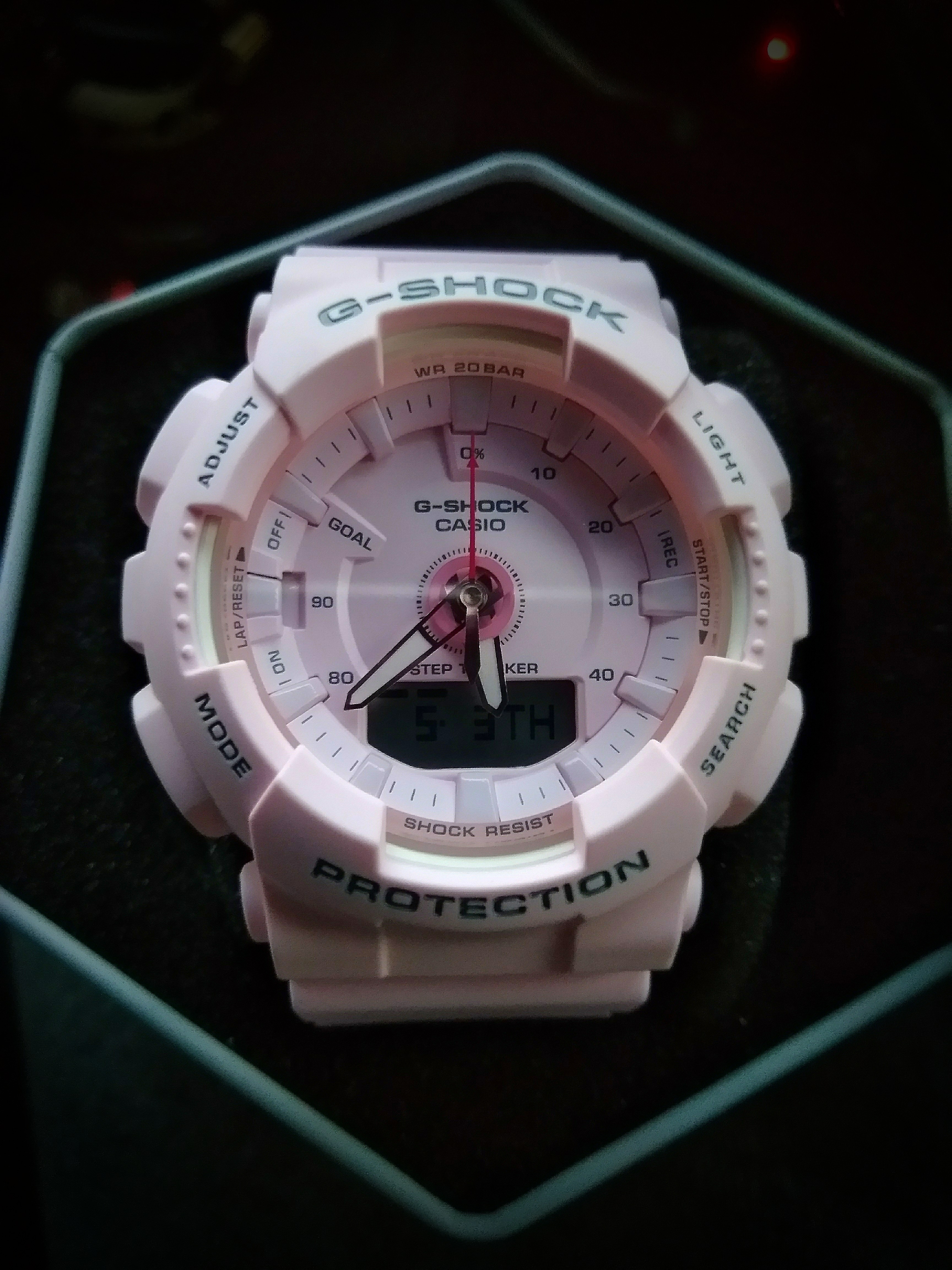 light pink g shock watch