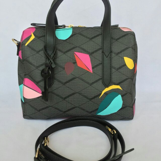 Fossil sydney satchel grey multi on sale