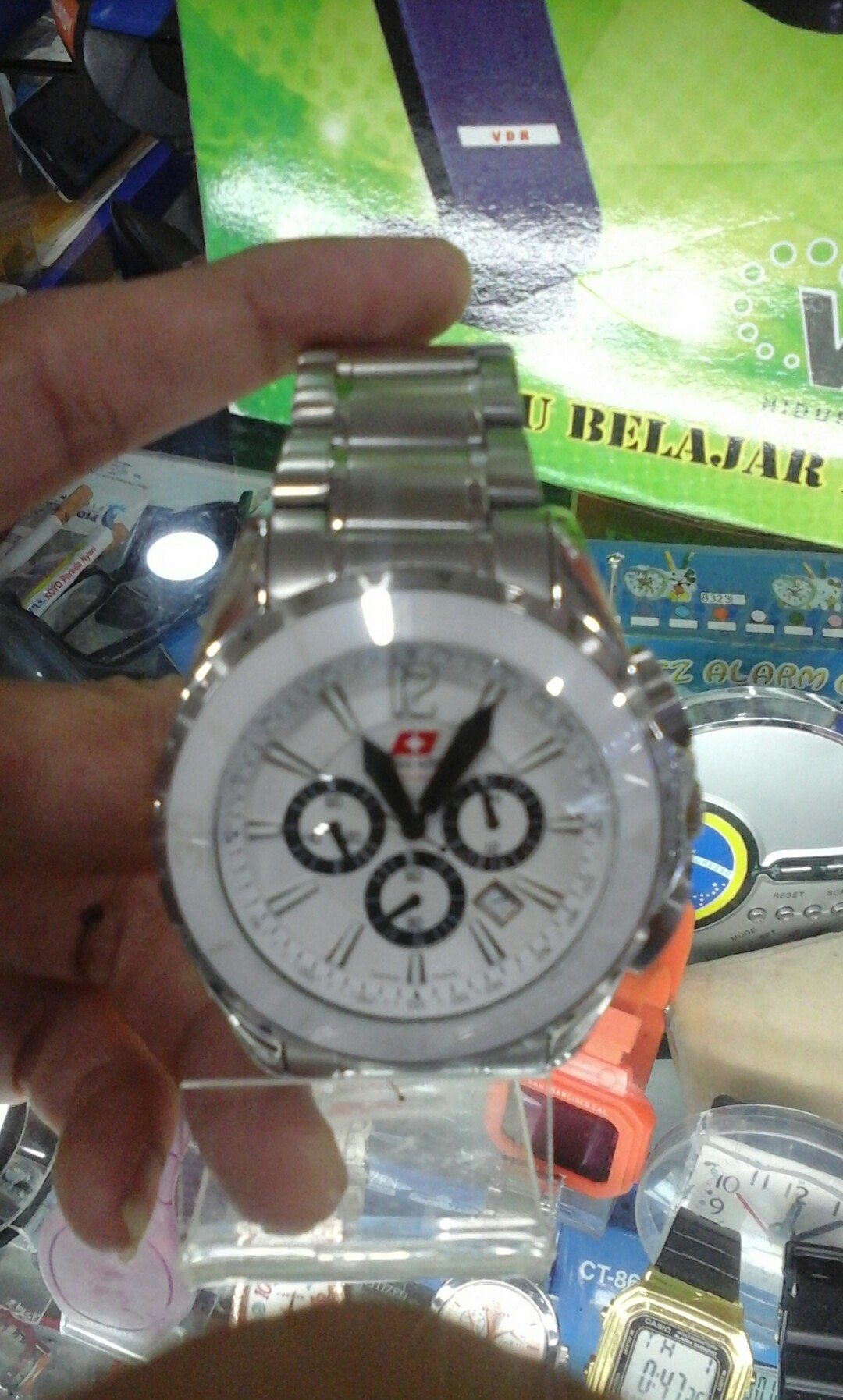 Jam Tangan Swiss Army Tali Rantai Chrono Aktif Tanggal Aktif