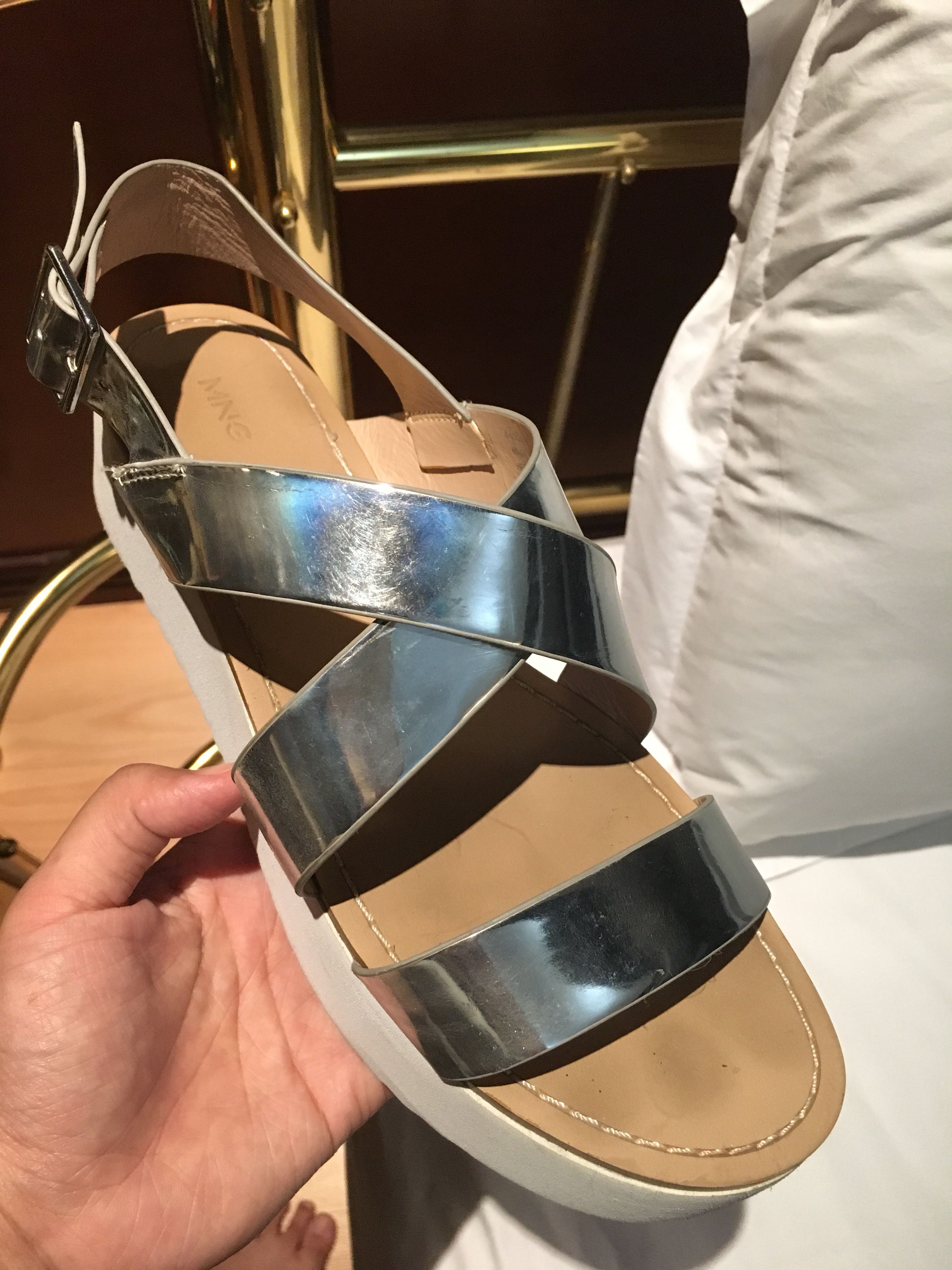 mango silver heels
