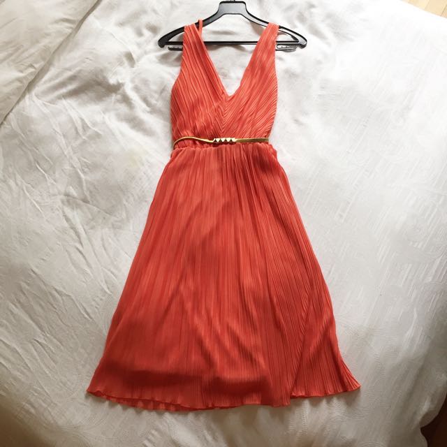 Miss selfridge orange dress clearance