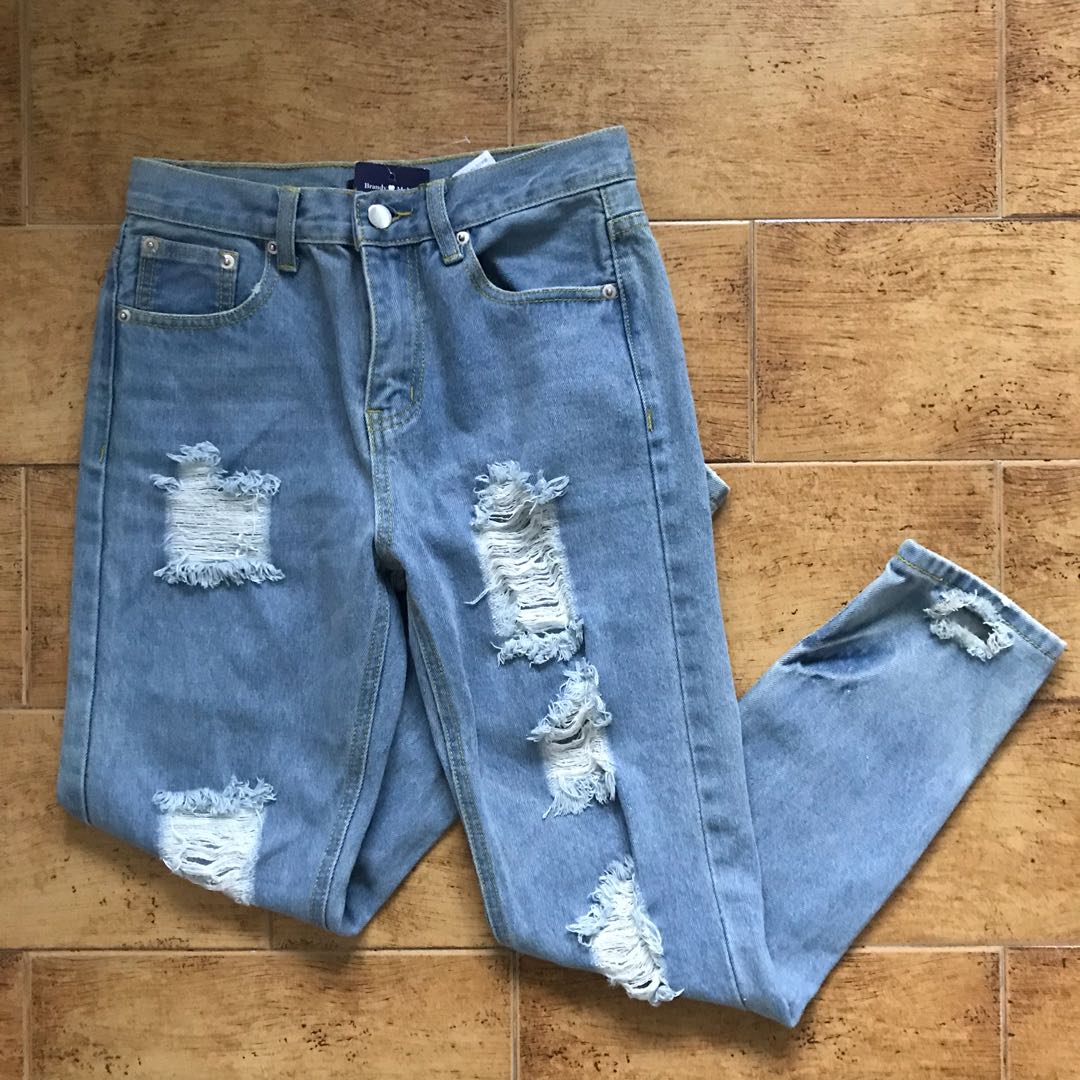 NWT Brandy Melville Jameson Distressed Denim Ripped Jeans Women s Fashion Bottoms Jeans Leggings on Carousell