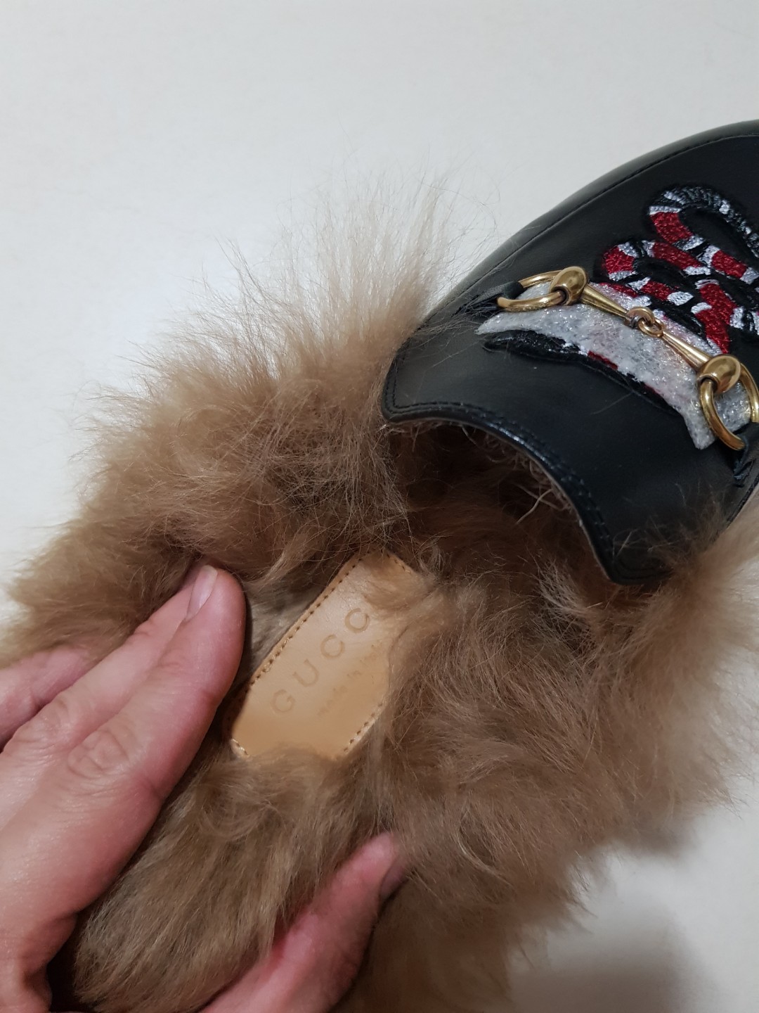 Fur lined leather slippers outlet