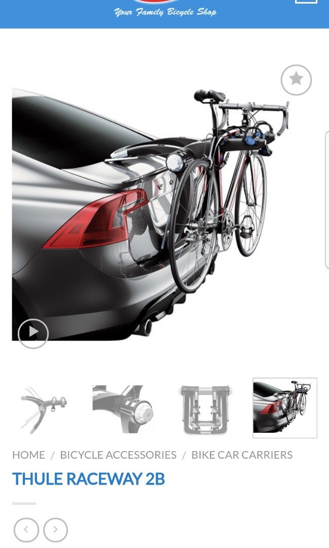 Thule Raceway 2B rear mounted bike carrier