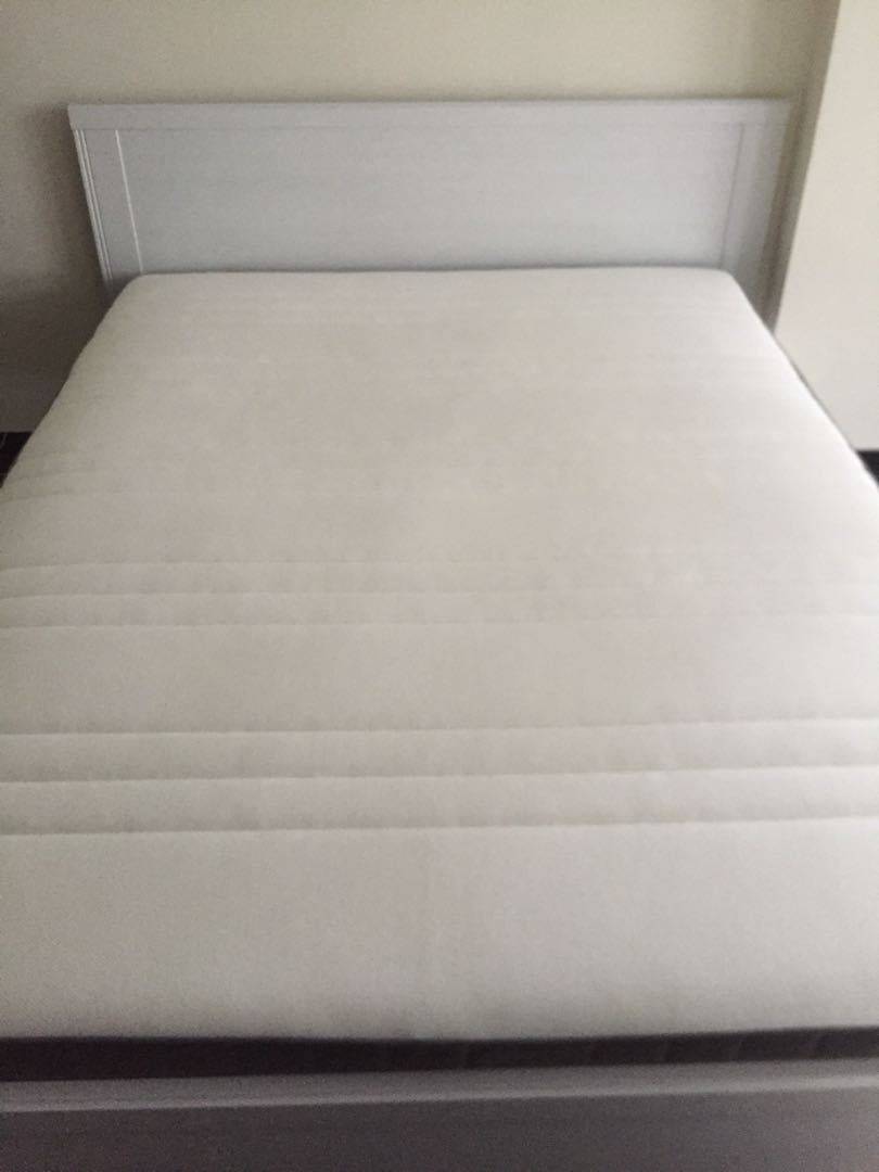 URGENT SALE BRUSALI BED FRAME & HOVAG MATTRESS, Furniture & Home Living