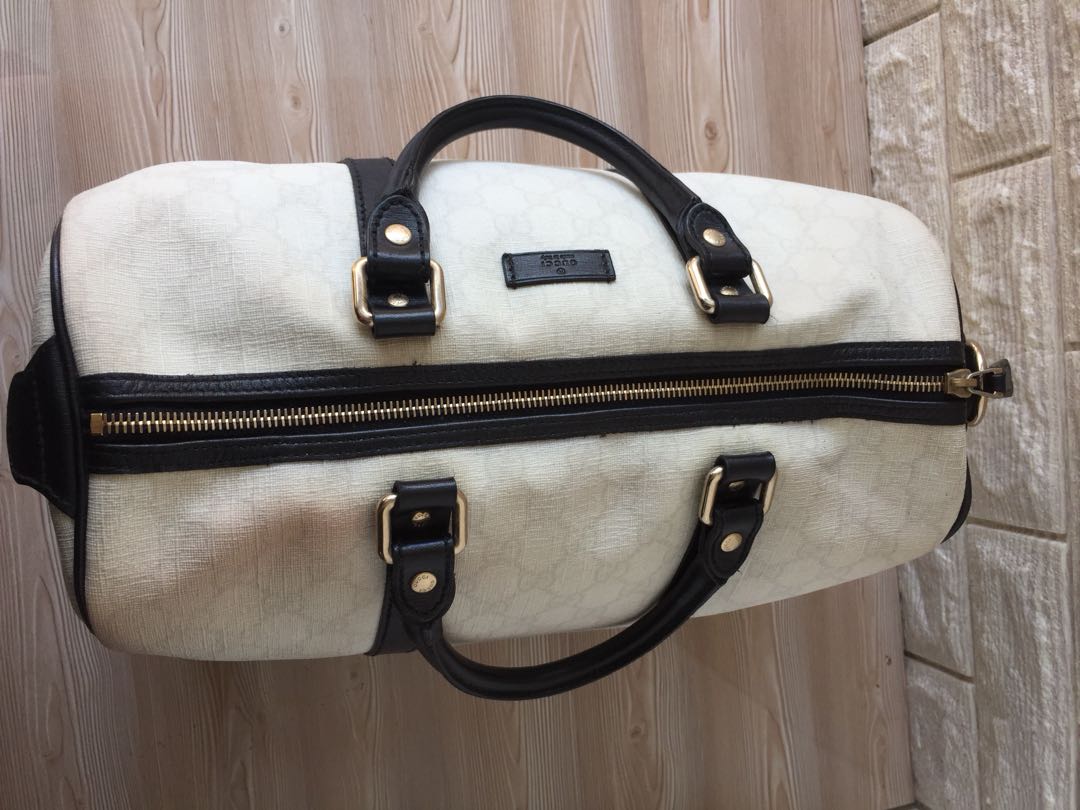 Gucci Exclusive Limited Edition Joy White & Black Supreme Canvas Bosto –  Just Gorgeous Studio