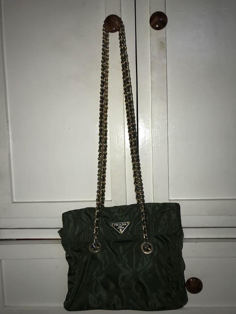 prada quilted nylon chain bag
